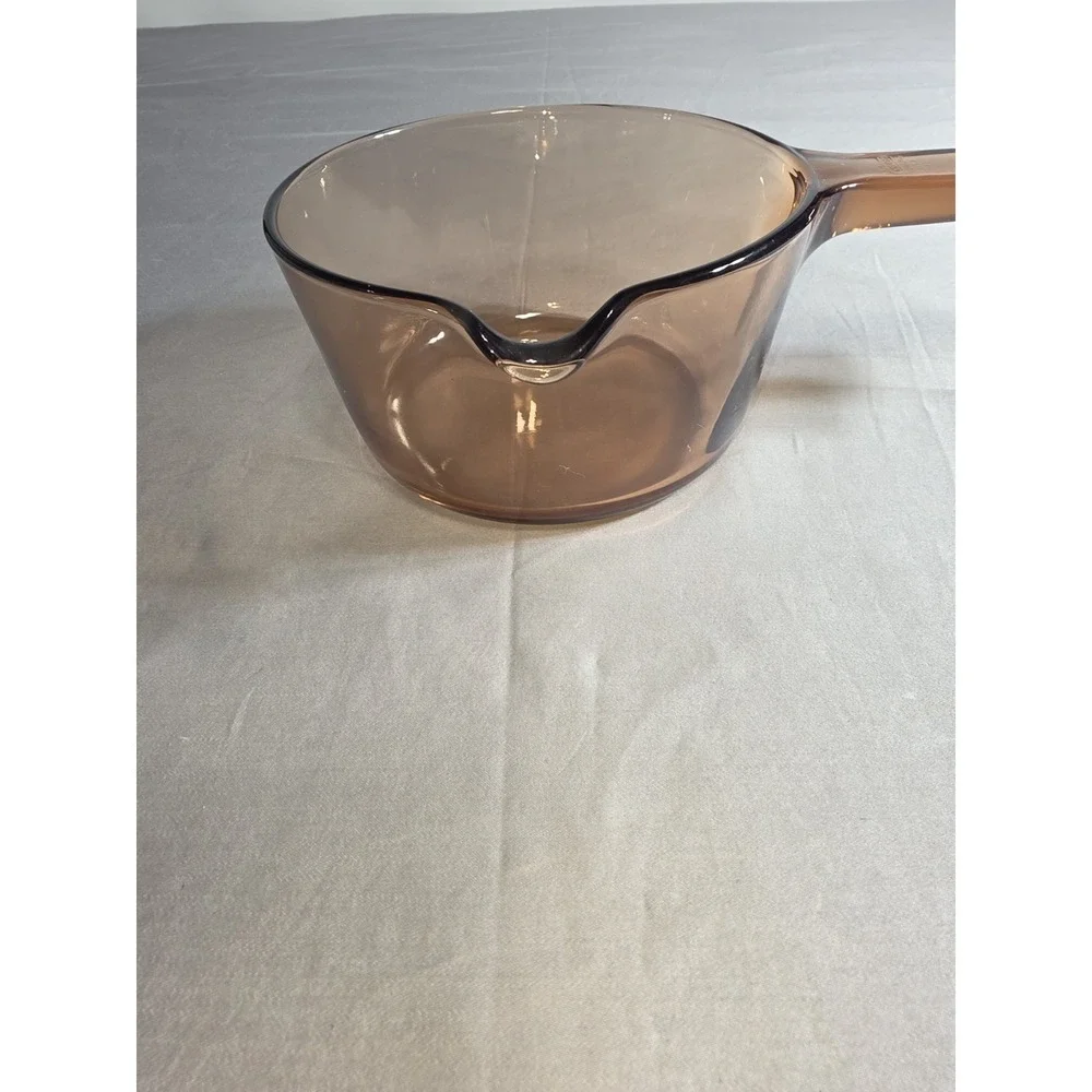 Vision Corning Ware Glass 1 Liter Saucepan Pot Pour Spout USA No Lid